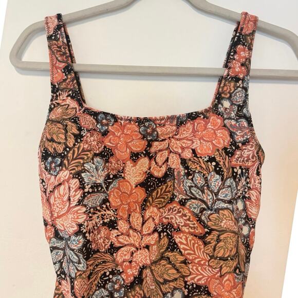 NWT A Pea In The Pod Square-Neck Maternity One Piece Swimsuit Floral Size M - Picture 2 of 6